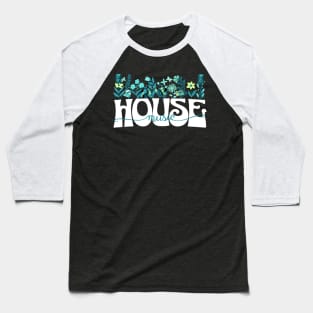 HOUSE MUSIC  - Beats In Bloom (white/teal/lime) Baseball T-Shirt